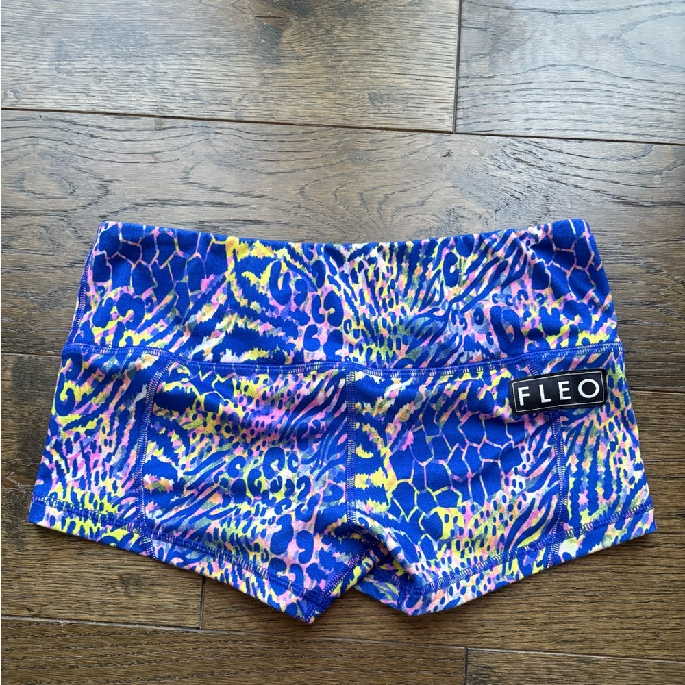 Fleo Women's Athletic Shorts - Blue, Pink, Yellow Multicolor